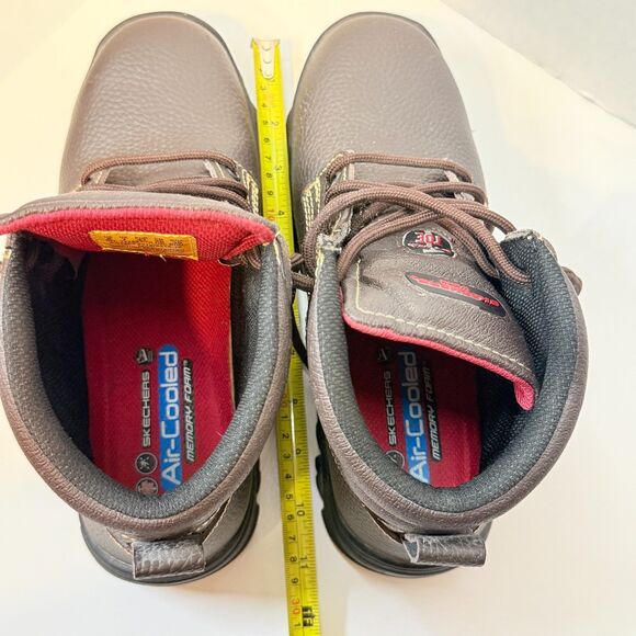 Skecher's Men's Steel Toe EH Work Boots Brown Leather Size 8 Safety - Picture 14 of 16